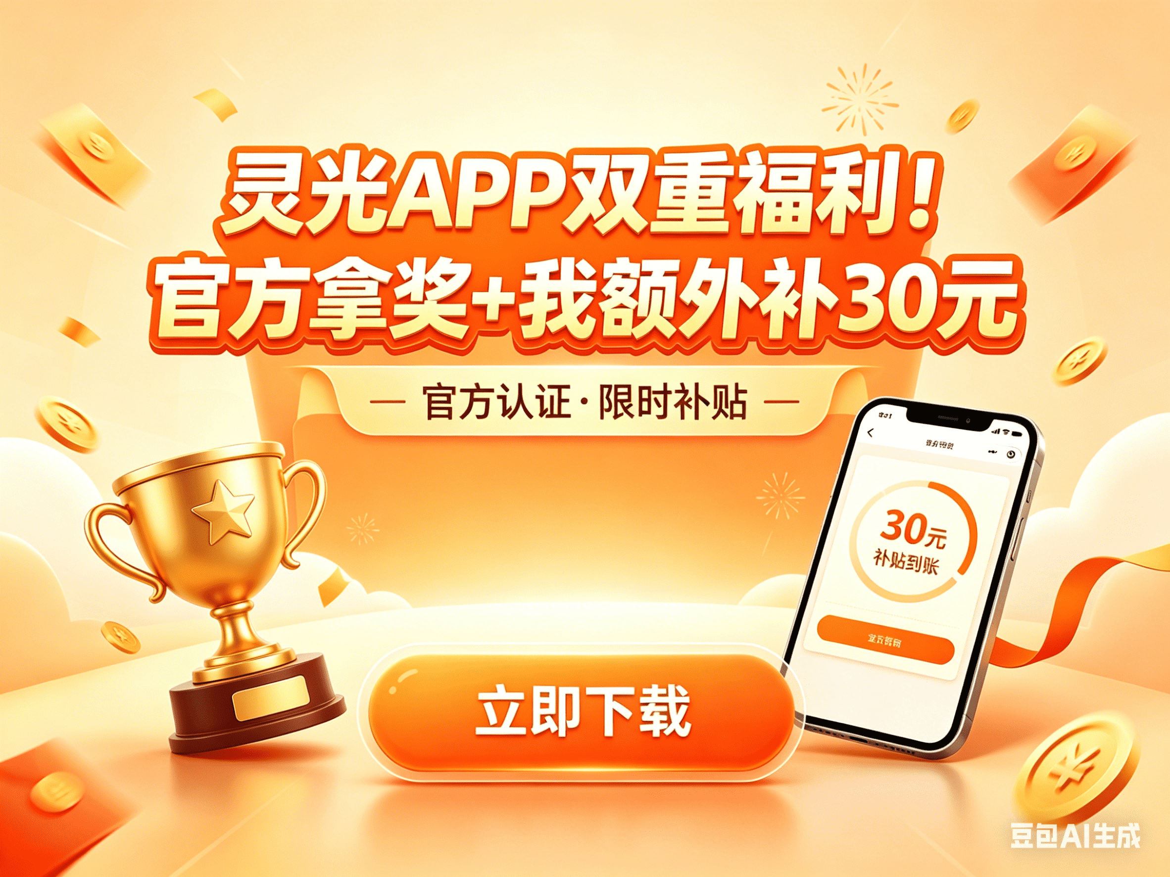 灵光活动冲一波！日奖 100 + 我额外补 30 元-AIOPC知识库